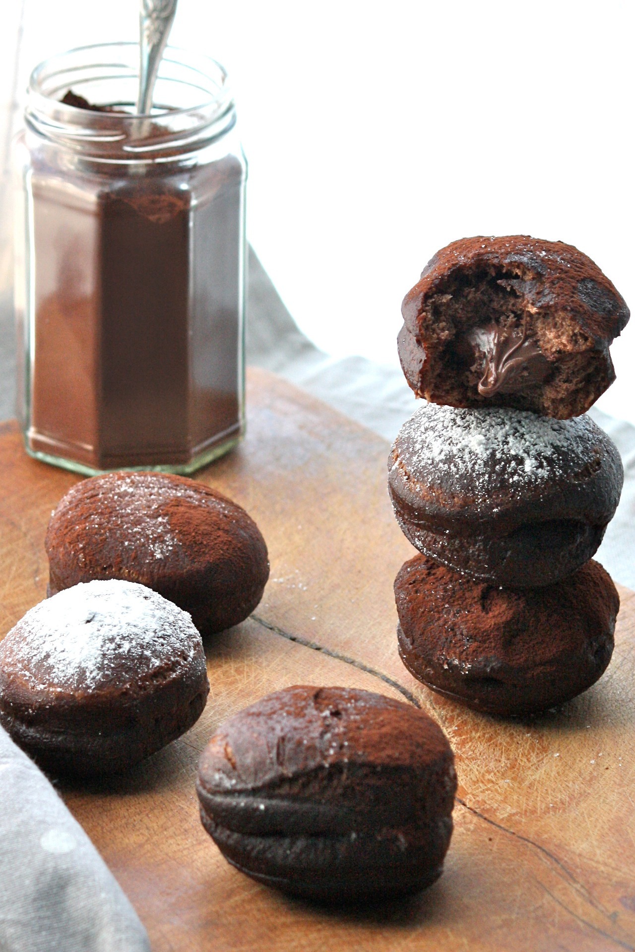 Chocolate Donuts Filled with Nutella