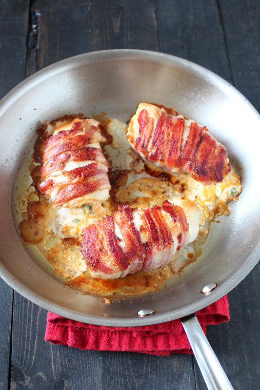 Bacon Wrapped Cheese Stuffed Chicken