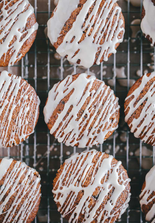 Pumpkin Chocolate-Chunk Espresso Muffins with Coffee Glaze Drizzle Blogging Over Thyme