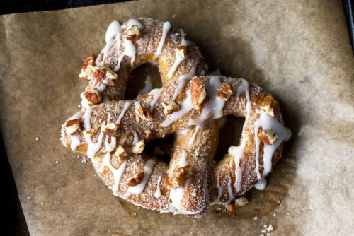 Spiced, Brown Butter Pumpkin Pretzels with Coffee Cream Cheese Icing Top With Cinnamon