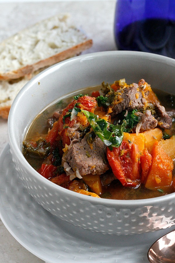 Butternut Squash and Kale Beef Stew