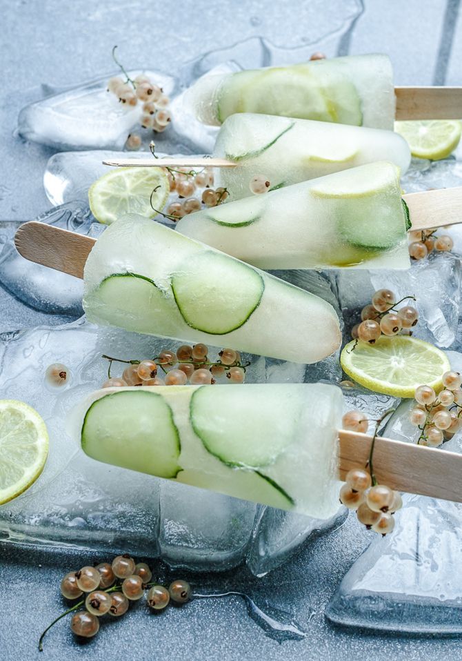 White Currant and Cucumber Gin Popsicles Meta Mint