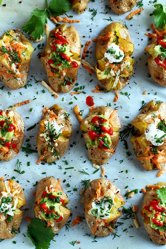 Two-Bite Baked Potatoes {Loaded & Tex-Mex} http